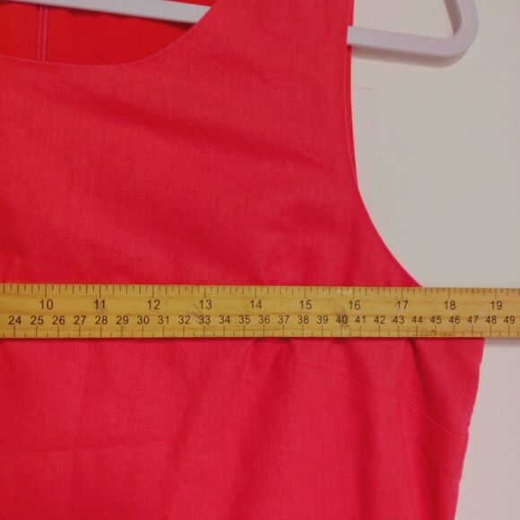 J. Crew Women's  Scalloped Linen Blend Shift Dress Guava Pink Size 8 - Picture 7 of 7